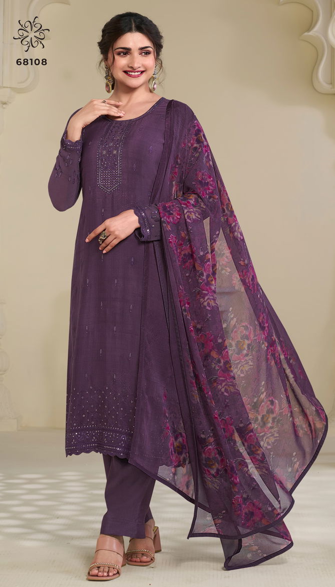 Silkina Royal Crepe 45 By Vinay Embroidered Designer Salwar Kameez Wholesale In Delhi
